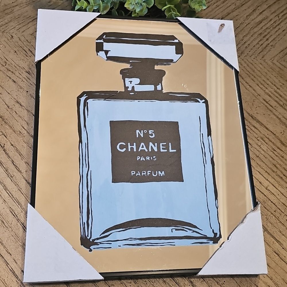 Chanel N°5 Blue Bottle Mirror Wall Art NWT